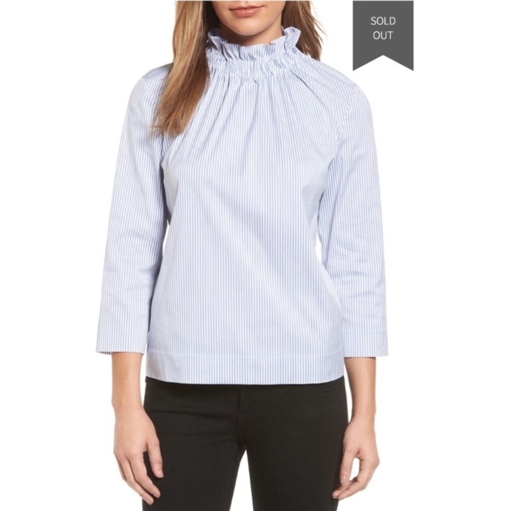 Halogen Pinstriped Long Sleeve Top